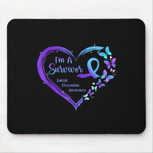 A Survivor Butterfly Heart Suicide Prevention Awar Mouse Pad