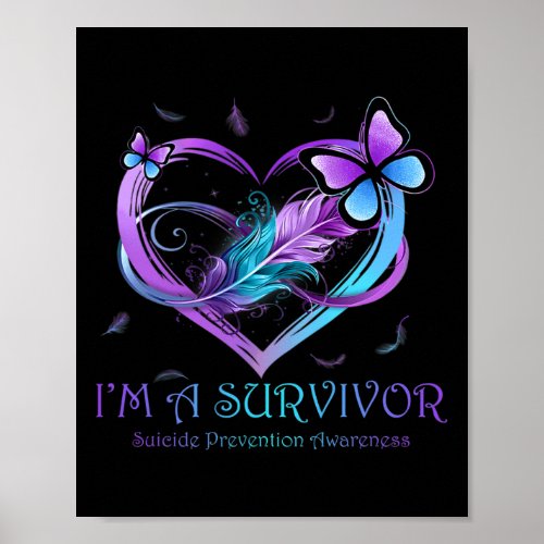 A Survivor Butterfly Heart Suicide Prevention Awar Poster