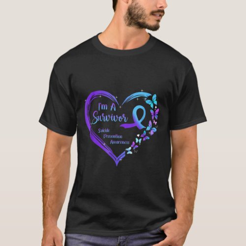 A Survivor Butterfly Heart Suicide Prevention Awar T_Shirt
