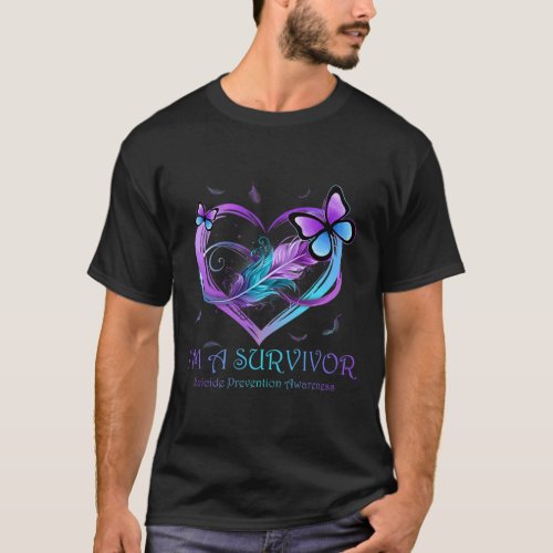 A Survivor Butterfly Heart Suicide Prevention Awar T_Shirt