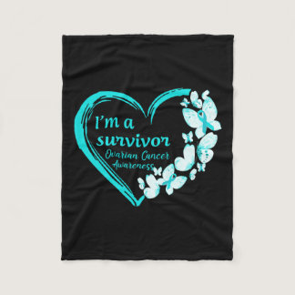 A Survivor Butterfly Ovarian Cancer Awareness Warr Fleece Blanket