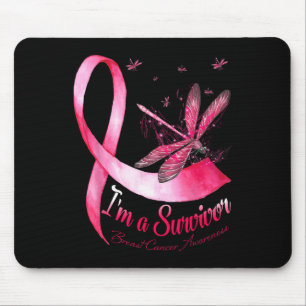 A Survivor Dragonfly Breast Cancer Awareness Mouse Pad