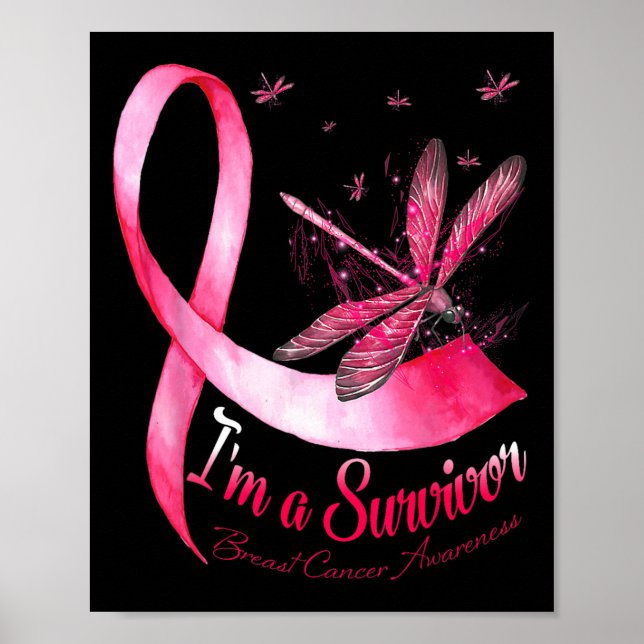 A Survivor Dragonfly Breast Cancer Awareness  Poster (Front)