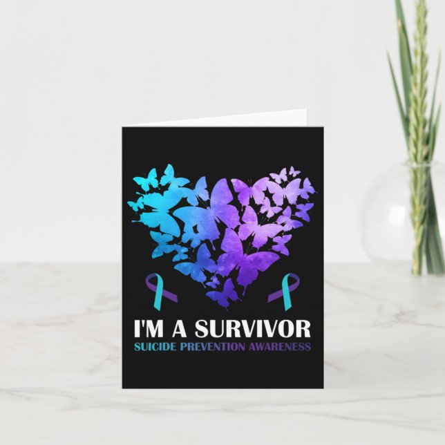 A Survivor Suicide Prevention Awareness Butterfly  Card (Front)