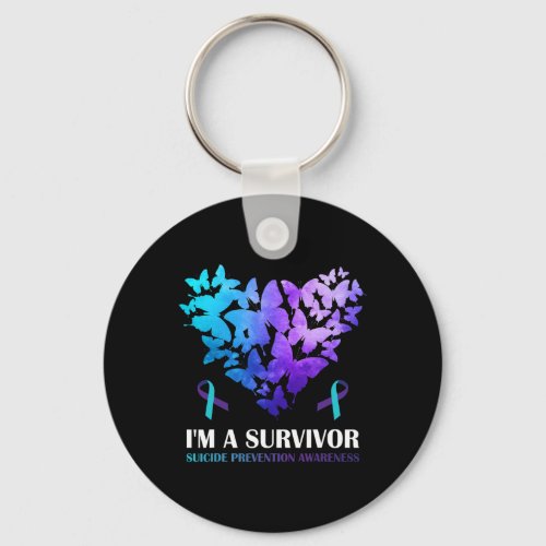 A Survivor Suicide Prevention Awareness Butterfly  Keychain