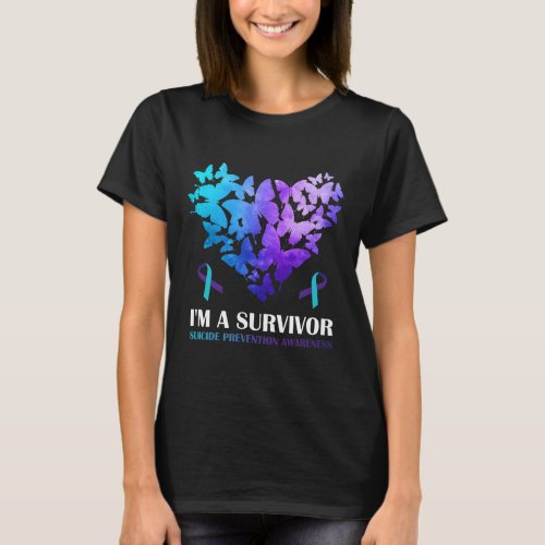 A Survivor Suicide Prevention Awareness Butterfly  T_Shirt