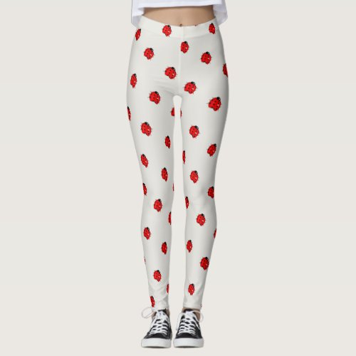 A swarm of ladybugs leggings