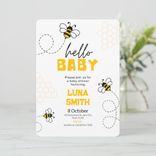 A Sweet Arrival: Playful Bee Theme Baby Shower Invitation