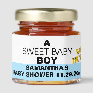 A Sweet Baby Boy Blue Baby Shower Name Honey Jar Favors