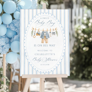 A Sweet Baby Boy Clothes Baby Shower Welcome Foam Board