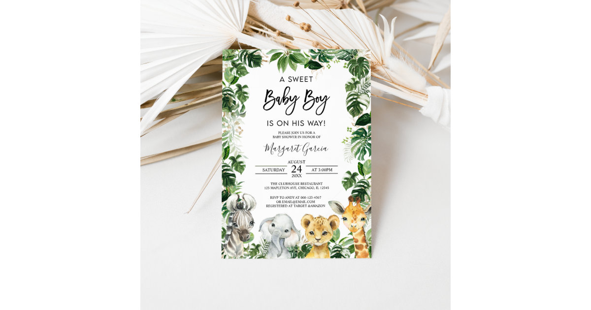 baby shower invitation templates jungle