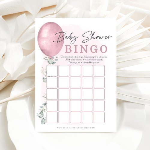 A Sweet Baby Girl Baby Shower Bingo Invitation