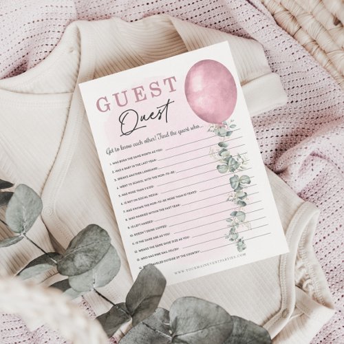 A Sweet Baby Girl Baby Shower Guess Quest Invitation