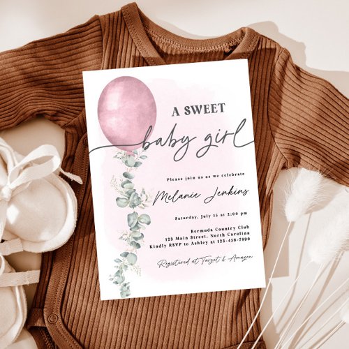 A Sweet Baby Girl Baby Shower Invitation