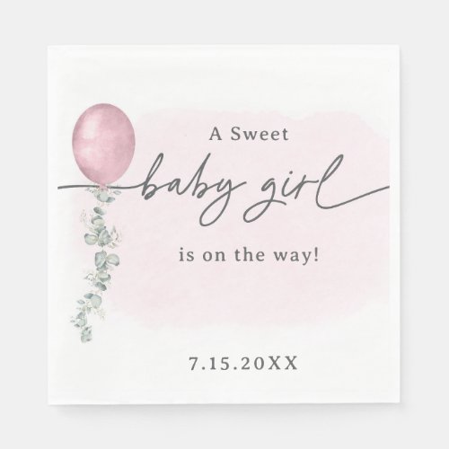 A Sweet Baby Girl Baby Shower  Napkins