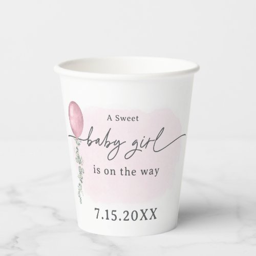 A Sweet Baby Girl Baby Shower Party Paper Cups