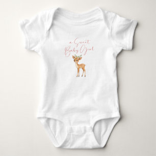 A Sweet Baby Girl Woodland Deer Baby Bodysuit