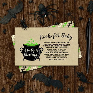 A Sweet Baby Is Brewing Halloween Baby Shower Book Enclosure Card