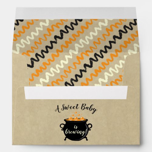 A Sweet Baby Is Brewing Halloween Baby Shower Envelope