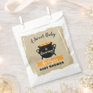 A Sweet Baby Is Brewing Halloween Baby Shower Favor Bag
