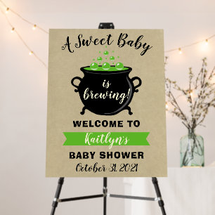 A Sweet Baby Is Brewing Halloween Baby Shower Foam Board