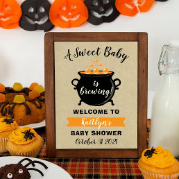 A Sweet Baby Is Brewing Halloween Baby Shower Poster