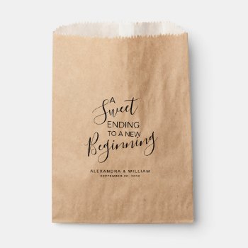 A Sweet Beginning Wedding Candy Bar Buffet Favor Favor Bag by monogramgallery at Zazzle