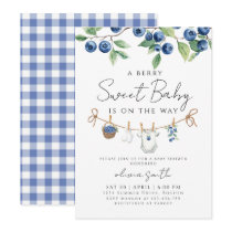 A Sweet Berry Blueberry Baby Shower Invitation