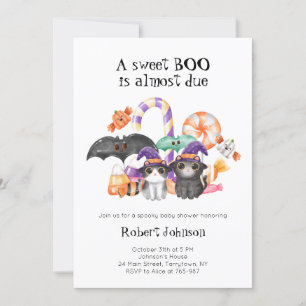 A Sweet Boo Halloween-Themed Baby Shower Invitation