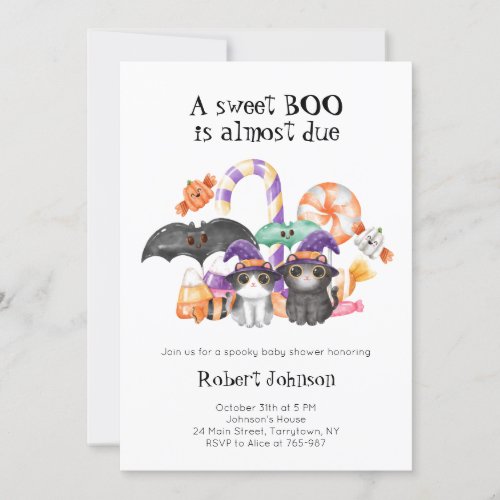 A Sweet Boo Halloween_Themed Baby Shower Invitation