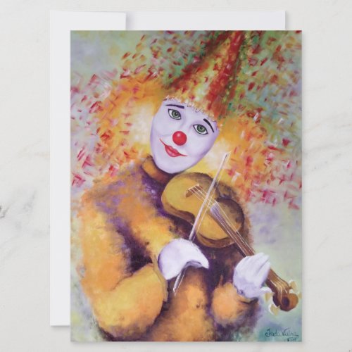 A sweet clown playing the violin