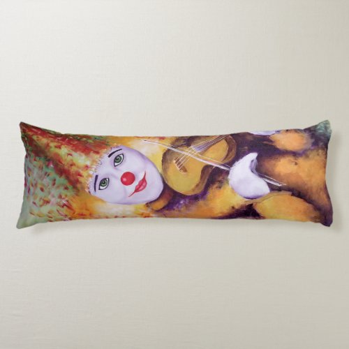 A sweet clown playing the violin body pillow