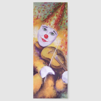 A sweet clown playing the violin bookmarks