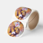 A sweet clown playing the violin classic round sticker