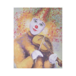 A sweet clown playing the violin gallery wrap