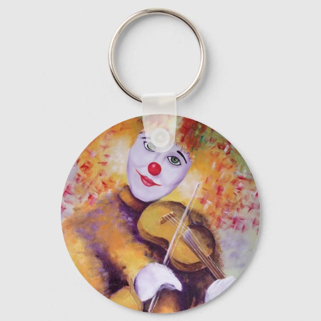 A sweet clown playing the violin keychain (Front)