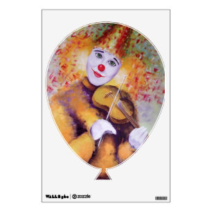 A sweet clown playing the violin wall decal