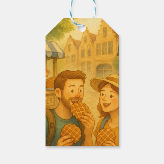 A Sweet Day in Belgium – Whimsical Gift Tag (Front)