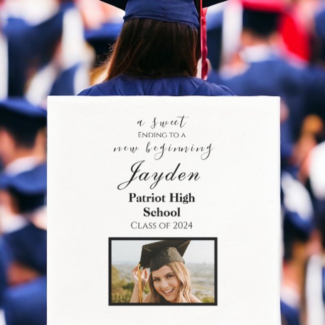 A Sweet End to a New Beginning Graduation Photo  Napkins (Creator Uploaded)