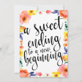 A sweet ending affordable boho floral sign (Front)