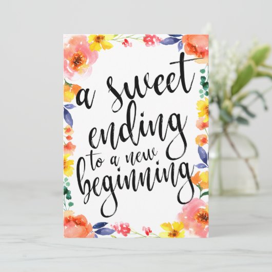 A sweet ending affordable boho floral sign (Standing Front)