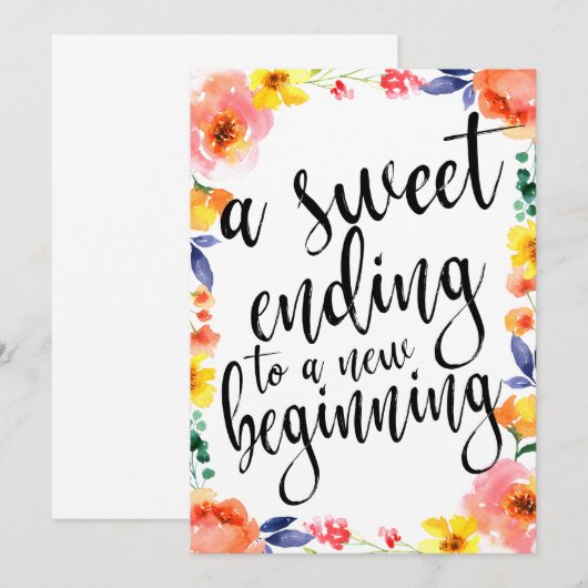 A sweet ending affordable boho floral sign (Front/Back)