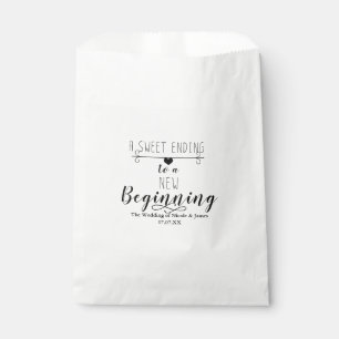 A Sweet Ending New Beginning Chic Wedding Favor Bag