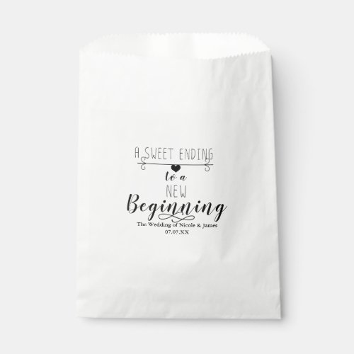 A Sweet Ending New Beginning Chic Wedding Favor Favor Bag