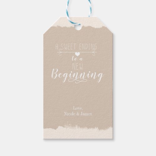 A Sweet Ending New Beginning Vintage Wedding Favor Gift Tags