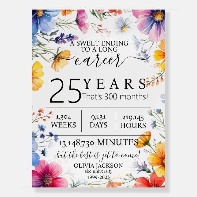 A Sweet Ending To A Long Career, Retirement Sign (Front)