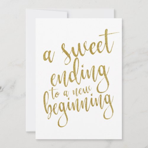 A sweet ending to a new beginning affordable sign invitation