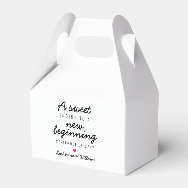 A Sweet Ending To a New Beginning Custom Favor Boxes (Front Side)