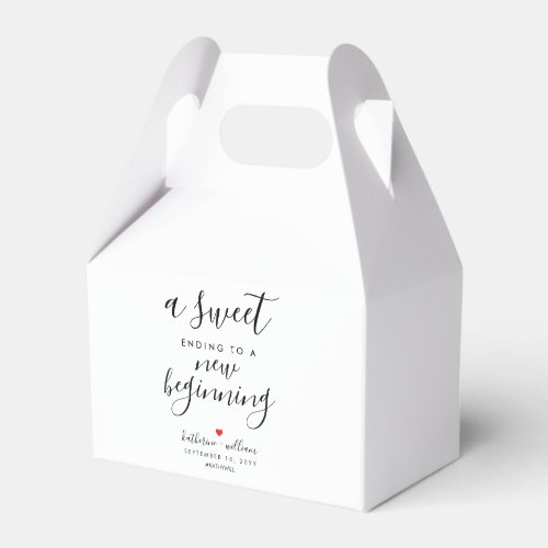 A Sweet Ending to a New Beginning Elegant Wedding Favor Boxes