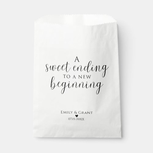 A Sweet Ending to a New Beginning Favor Bags